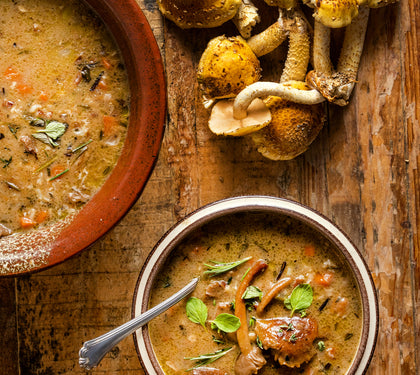 Chestnut Mushroom & Wild Rice Soup