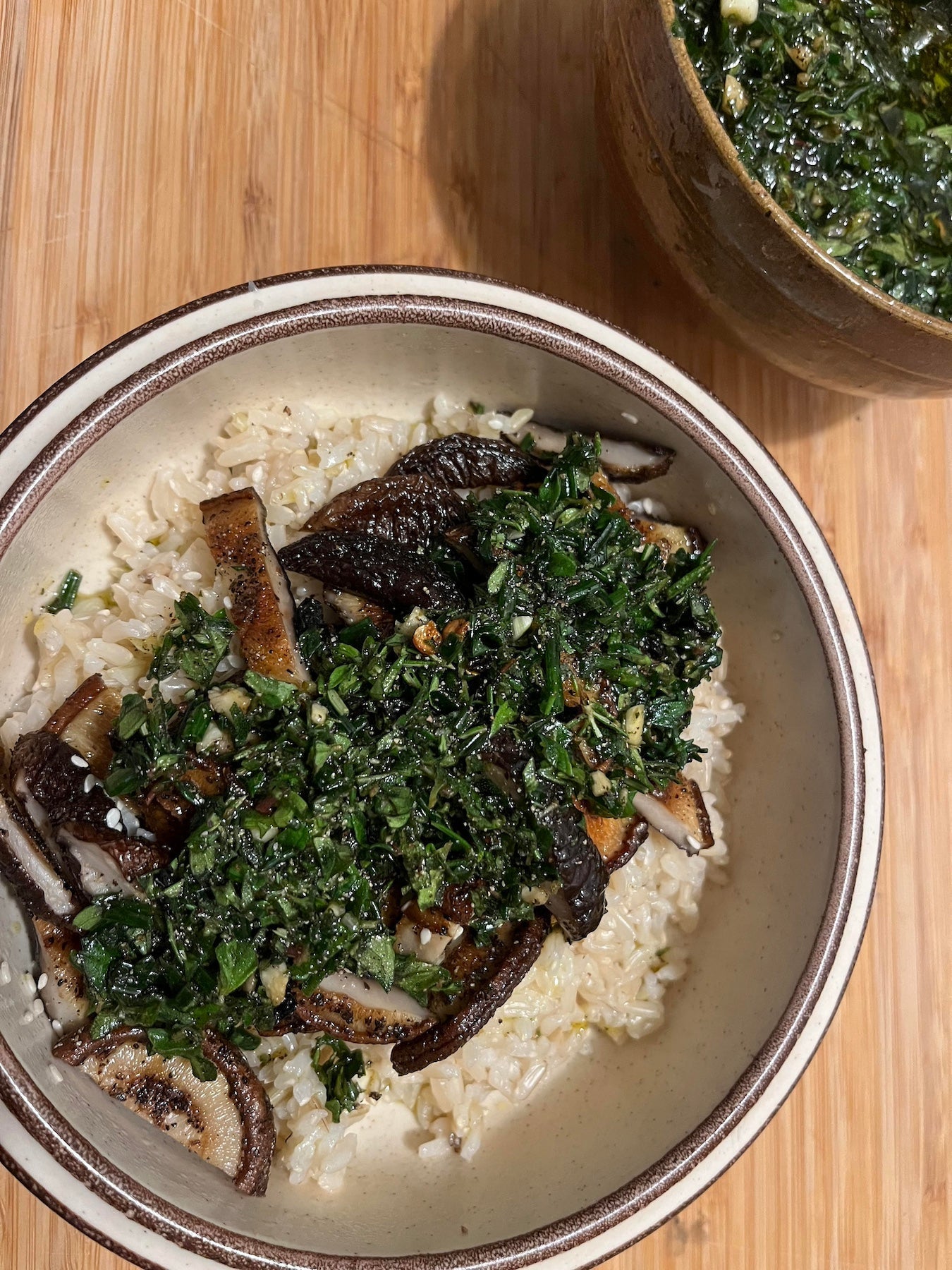 Roasted Shiitakes with Chimichurri